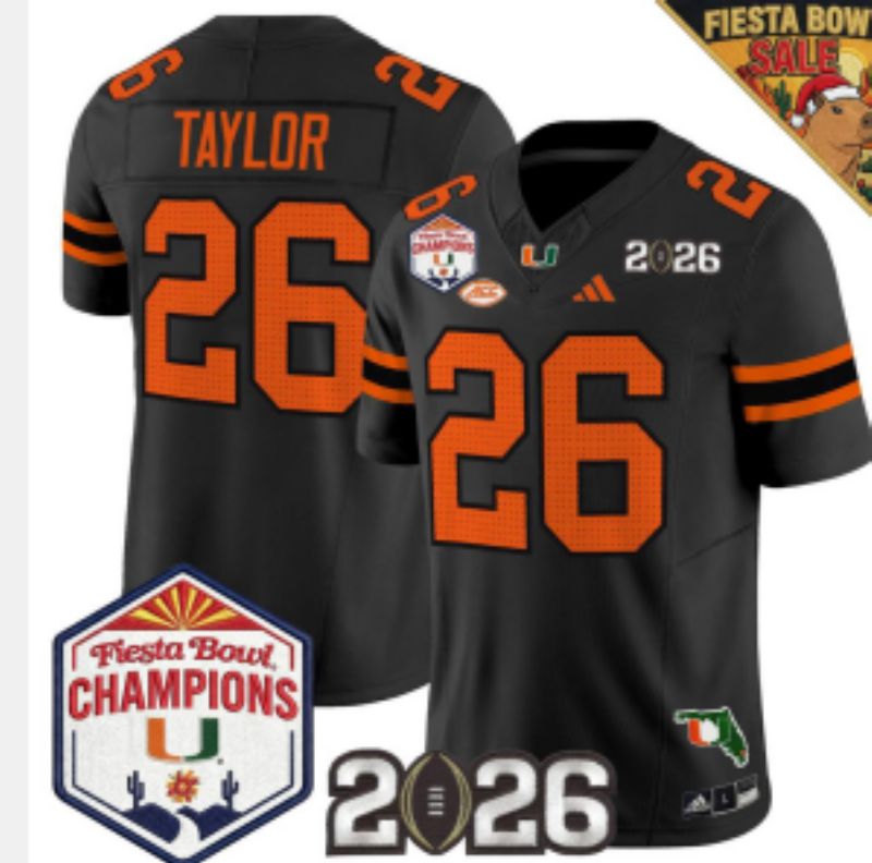 Men 2026 Miami Hurricanes #26 Taylor Black 3th generations Limited NCAA Jersey 0011